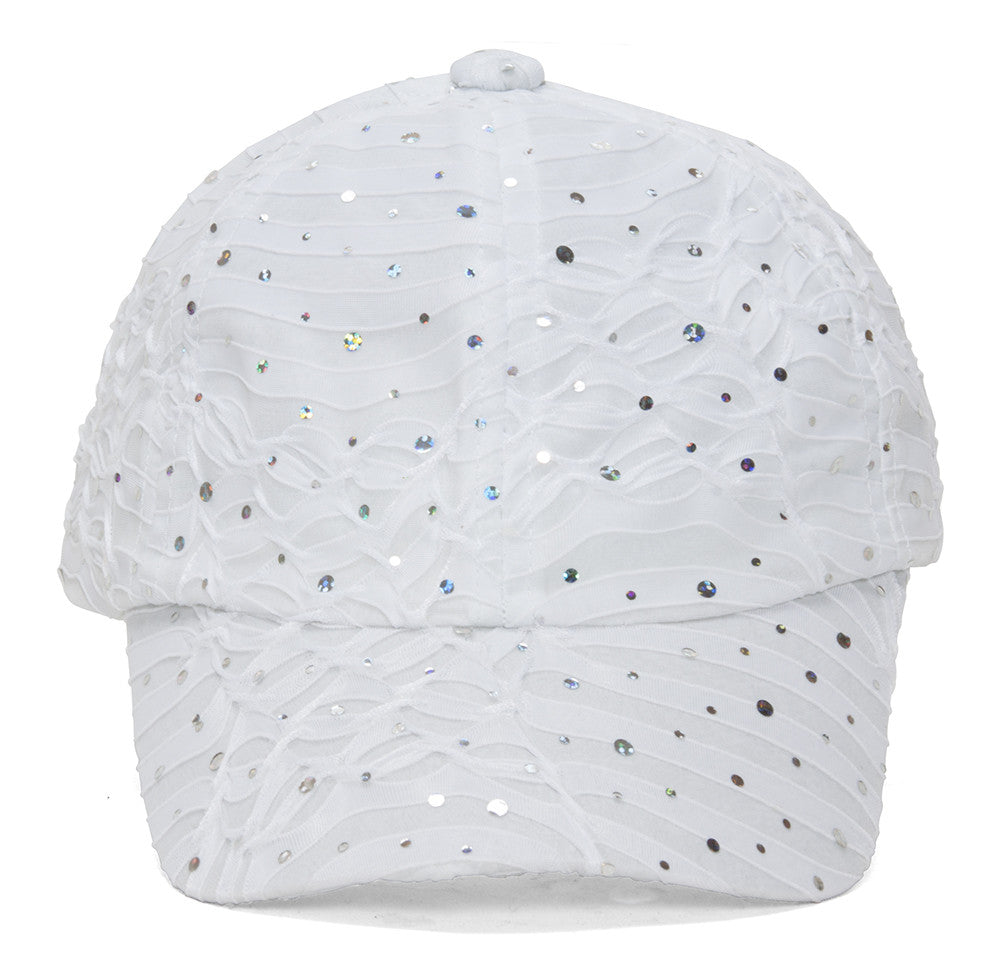 Topheadwear Womens Sequin Trim Baseball Cap