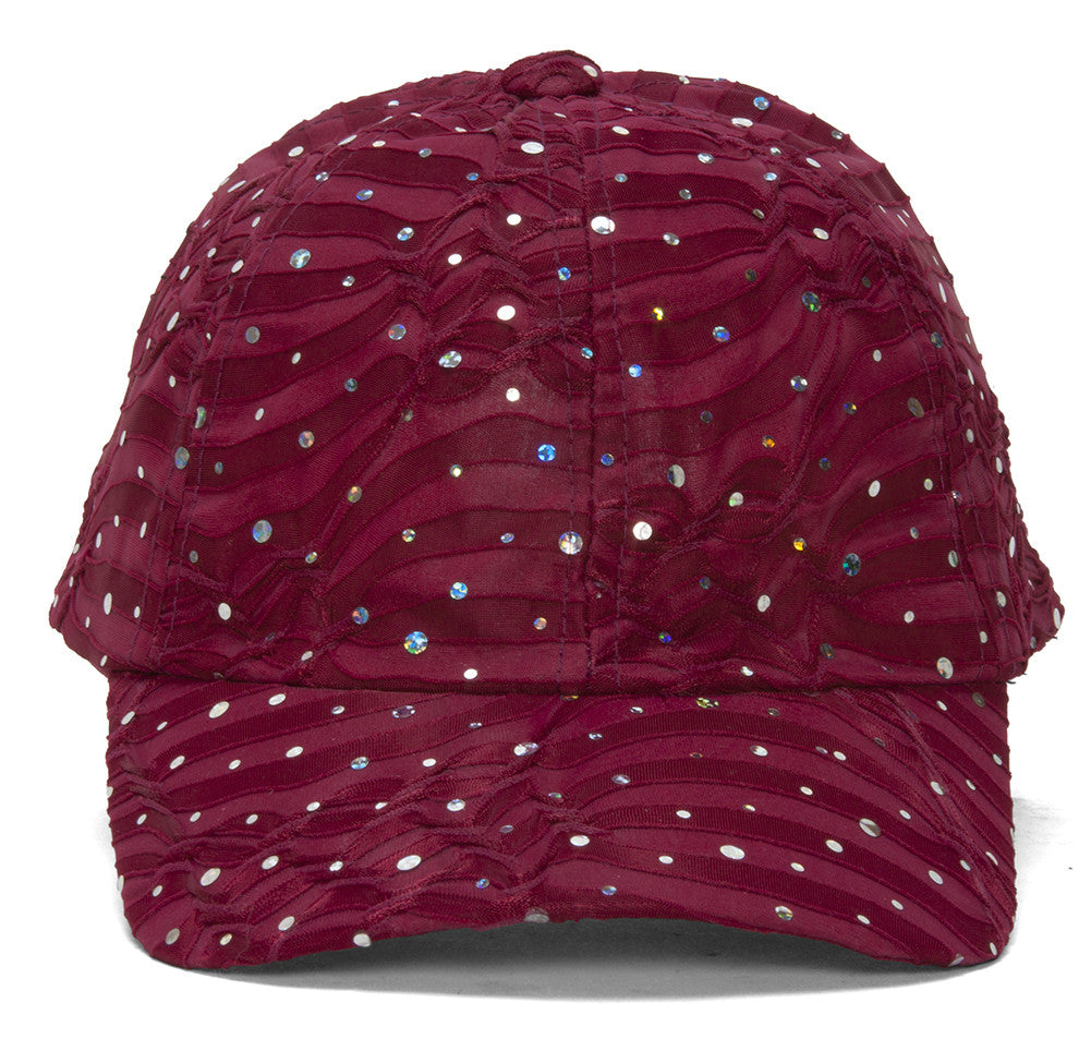 Topheadwear Womens Sequin Trim Baseball Cap