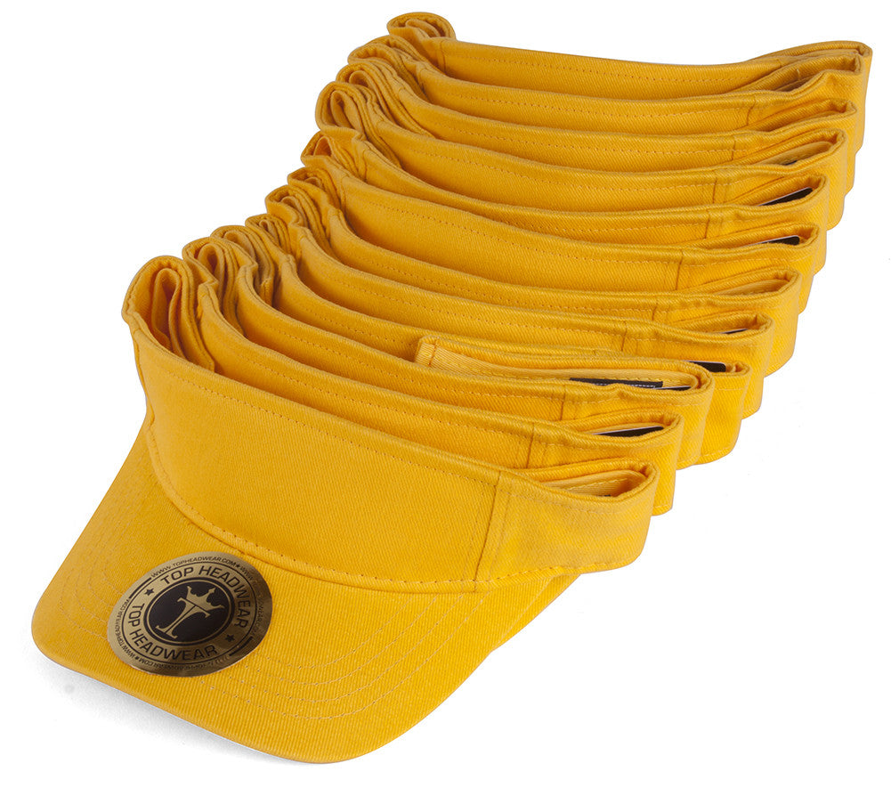 Mens Womens Adult Blank Adjustable Visors - 12-Pack Team Softball Baseball Visor