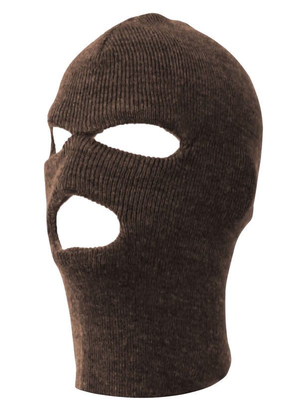 TopHeadwear Face Ski Mask 3 Hole, Coffee Brown
