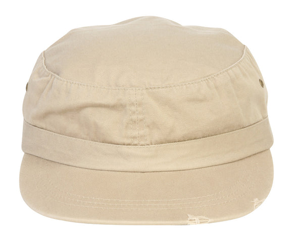TopHeadwear Distressed Grenadier Basic GI Cap - Khaki