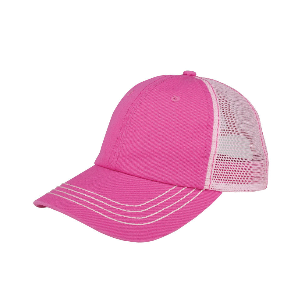 TopHeadwear Washed Cotton Twill Adjustable Trucker Cap