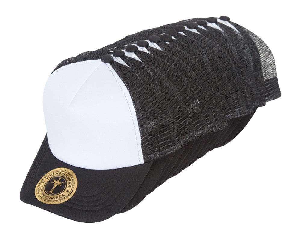 TopHeadwear 1 Dozen Low Profile Trucker Foam Mesh Hat
