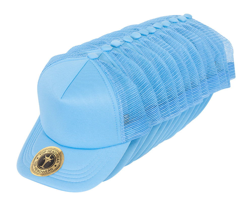 TopHeadwear 1 Dozen Low Profile Trucker Foam Mesh Hat