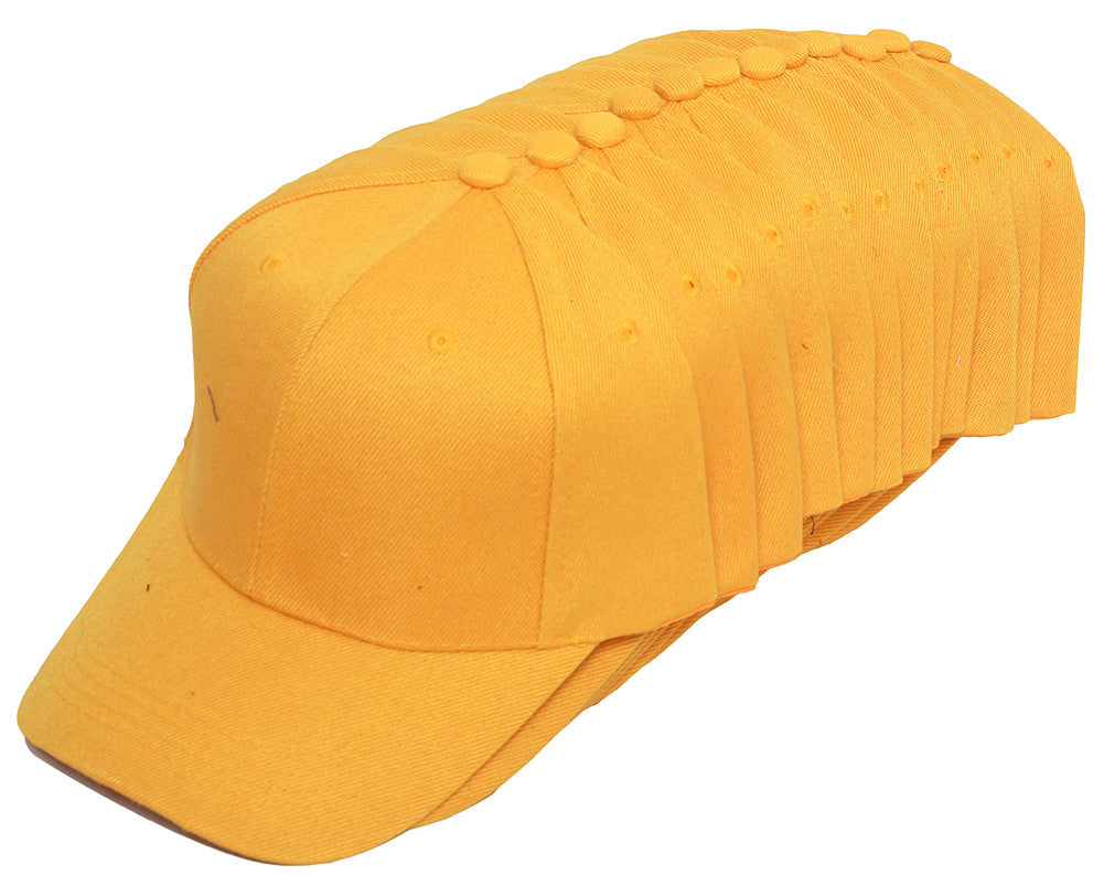 TopHeadwear Adult Blank Adjustable Baseball Cap - 12-Pack Hat