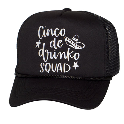 TOP HEADWEAR Men's Cinco De Drinko Squad Trucker Hat - Snapback Cinco De Mayo Cap Black