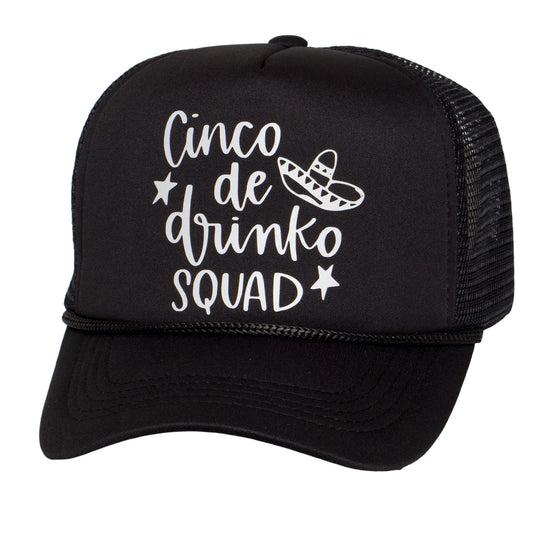TOP HEADWEAR Men's Cinco De Drinko Squad Trucker Hat - Snapback Cinco De Mayo Cap Black