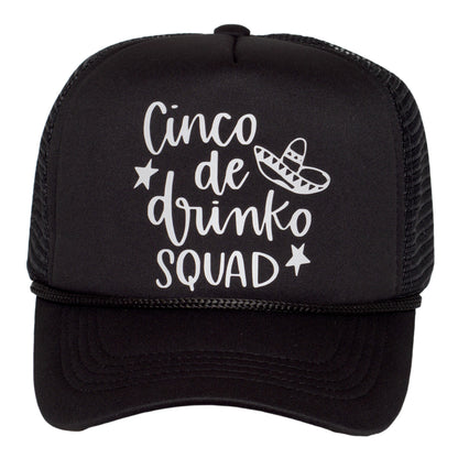 TOP HEADWEAR Men's Cinco De Drinko Squad Trucker Hat - Snapback Cinco De Mayo Cap Black