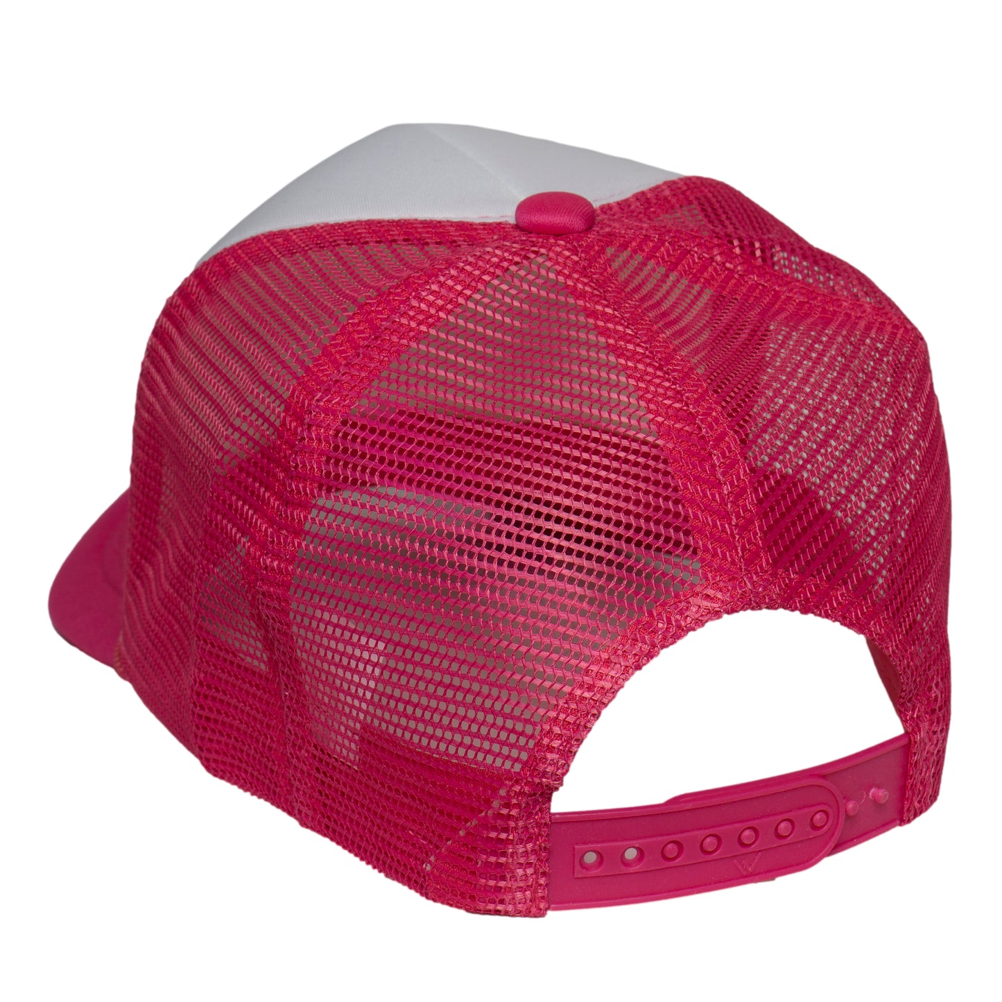 TOP HEADWEAR Women's Messy Hair Don't Care Trucker Hat - Mesh Snapback Cap, White/Pink