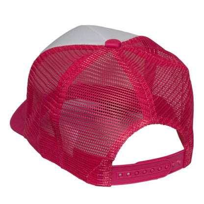 TOP HEADWEAR Women's Messy Hair Don't Care Trucker Hat - Mesh Snapback Cap, White/Pink