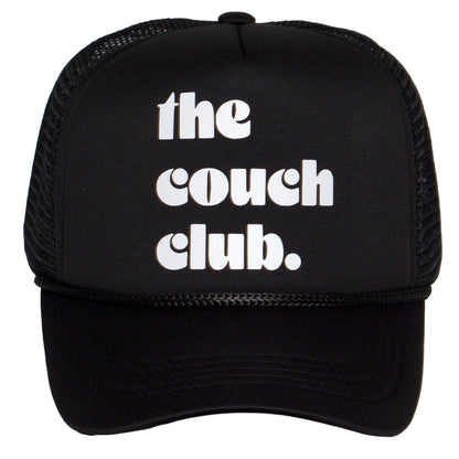 TOP HEADWEAR The Couch Club Trucker Hat – Funny Retro Snapback Cap for Men & Women Black