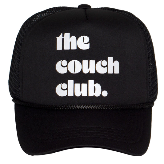 TOP HEADWEAR The Couch Club Trucker Hat – Funny Retro Snapback Cap for Men & Women Black