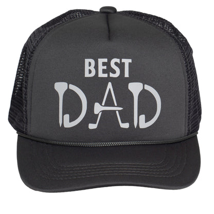 TOP HEADWEAR Men's Best Dad Golf Trucker Hat - Snapback Clubs Tees Cap Dark Grey
