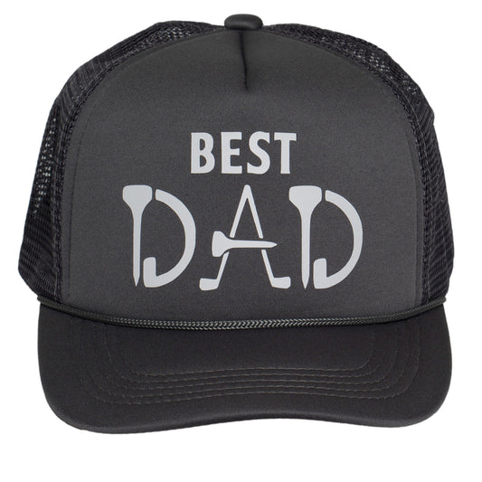 TOP HEADWEAR Men's Best Dad Golf Trucker Hat - Snapback Clubs Tees Cap Dark Grey