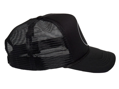8-Ball Trucker Hat – Black Mesh Snapback Cap for Men & Women