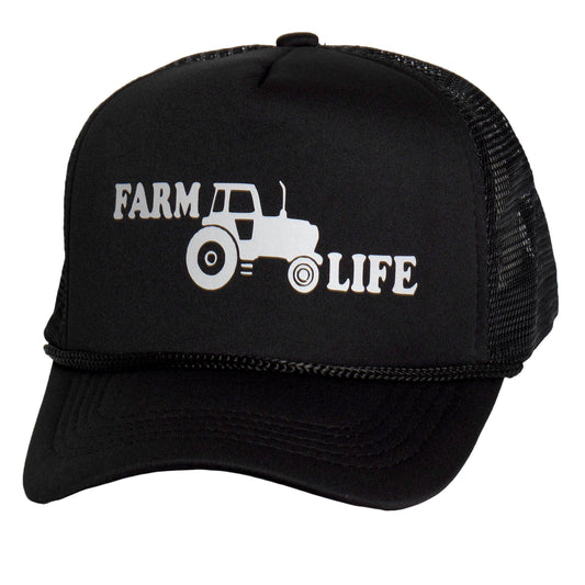 TOP HEADWEAR Men's Farm Life Trucker Hat - Snapback Tractor Cap Black
