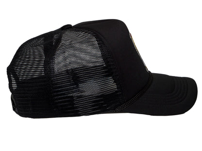 TOP HEADWEAR Men's Rooster Trucker Hat - Mesh Snapback Cap, Black