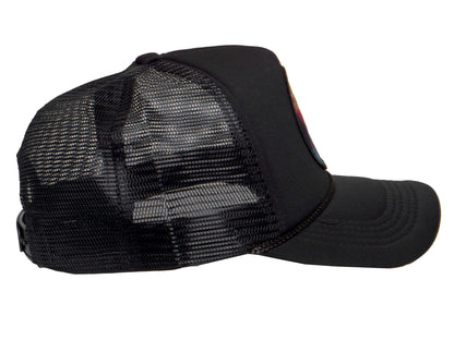 TOP HEADWEAR Men's Ying Yang Tie Dye Trucker Hat - Mesh Snapback Cap, Black