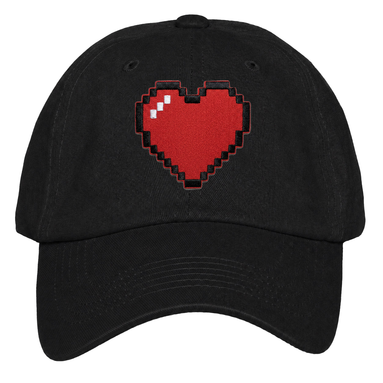 Heart Design Low Profile Dad Hat Embroidered Adjustable Cap