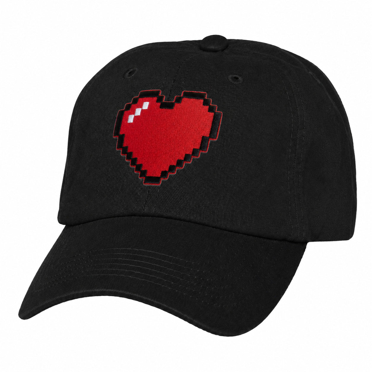 Heart Design Low Profile Dad Hat Embroidered Adjustable Cap