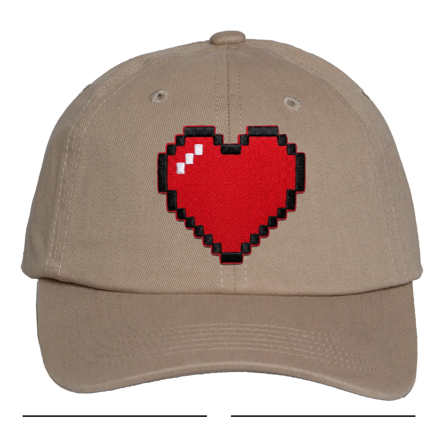 Heart Design Low Profile Dad Hat Embroidered Adjustable Cap