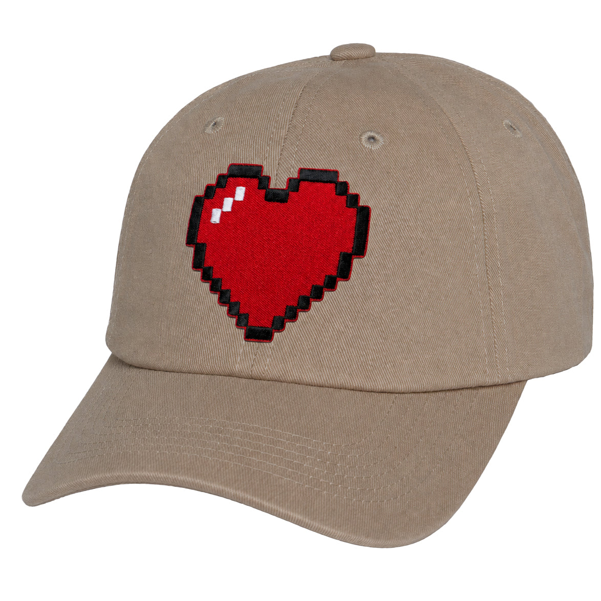 Heart Design Low Profile Dad Hat Embroidered Adjustable Cap