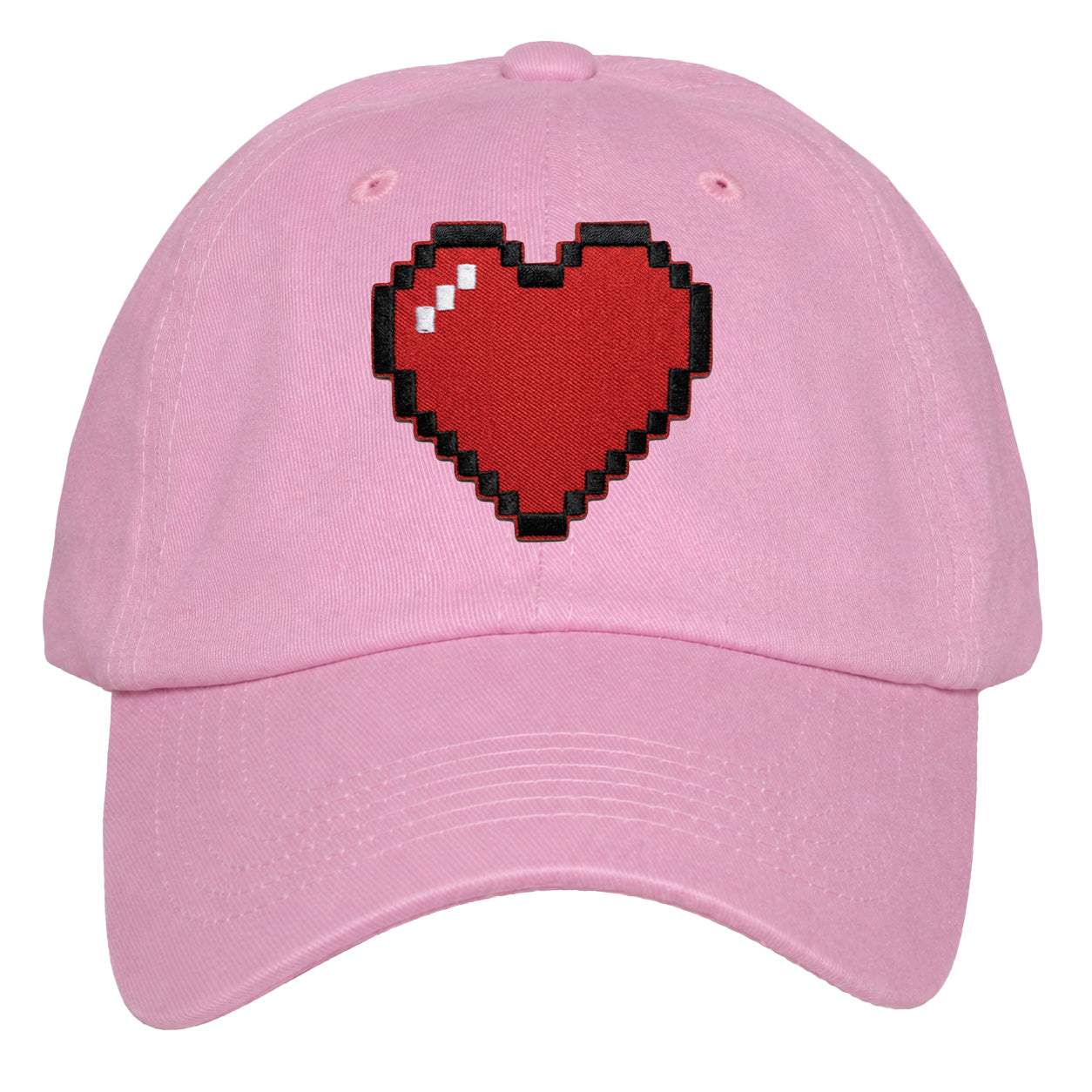 Heart Design Low Profile Dad Hat Embroidered Adjustable Cap
