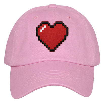 Heart Design Low Profile Dad Hat Embroidered Adjustable Cap