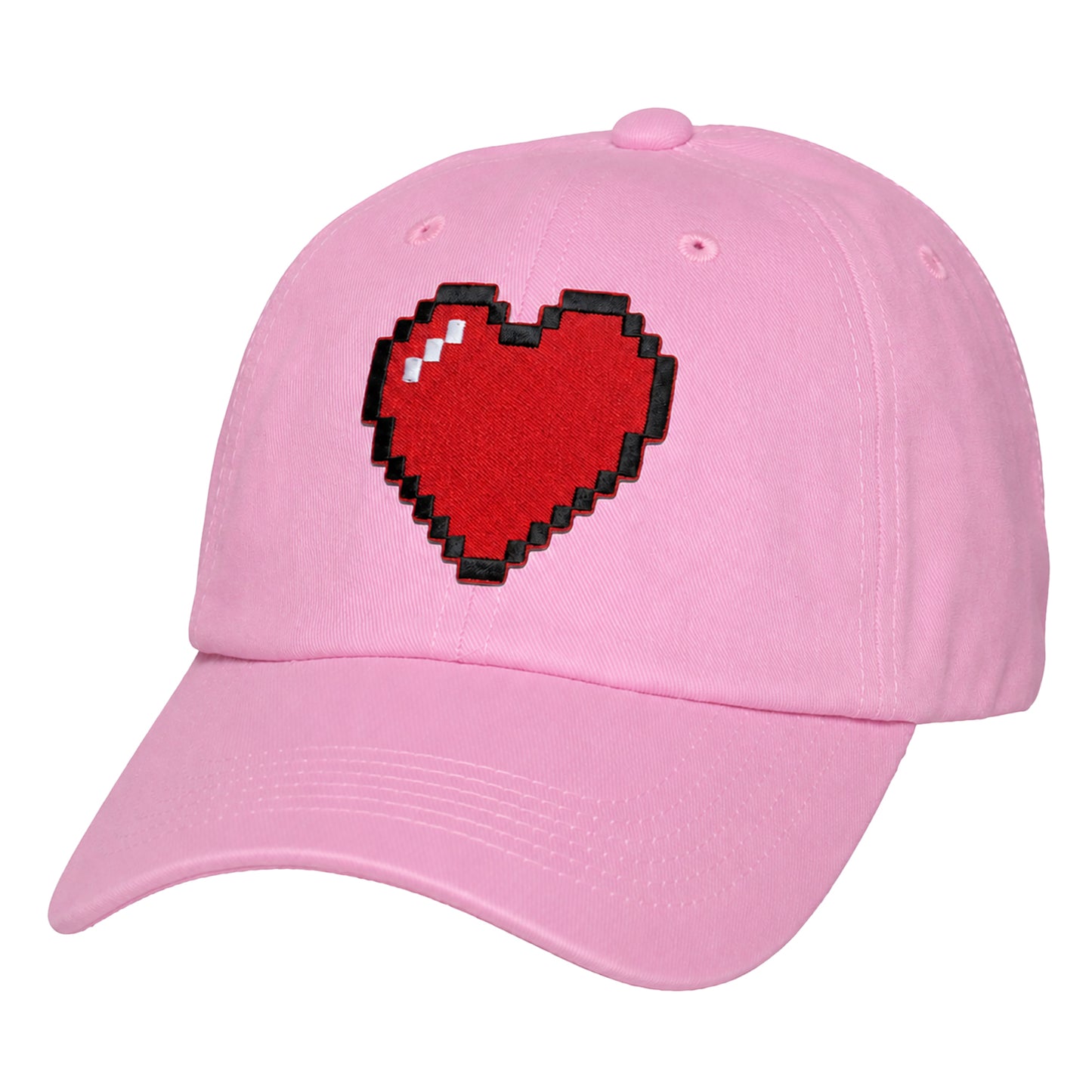 Heart Design Low Profile Dad Hat Embroidered Adjustable Cap