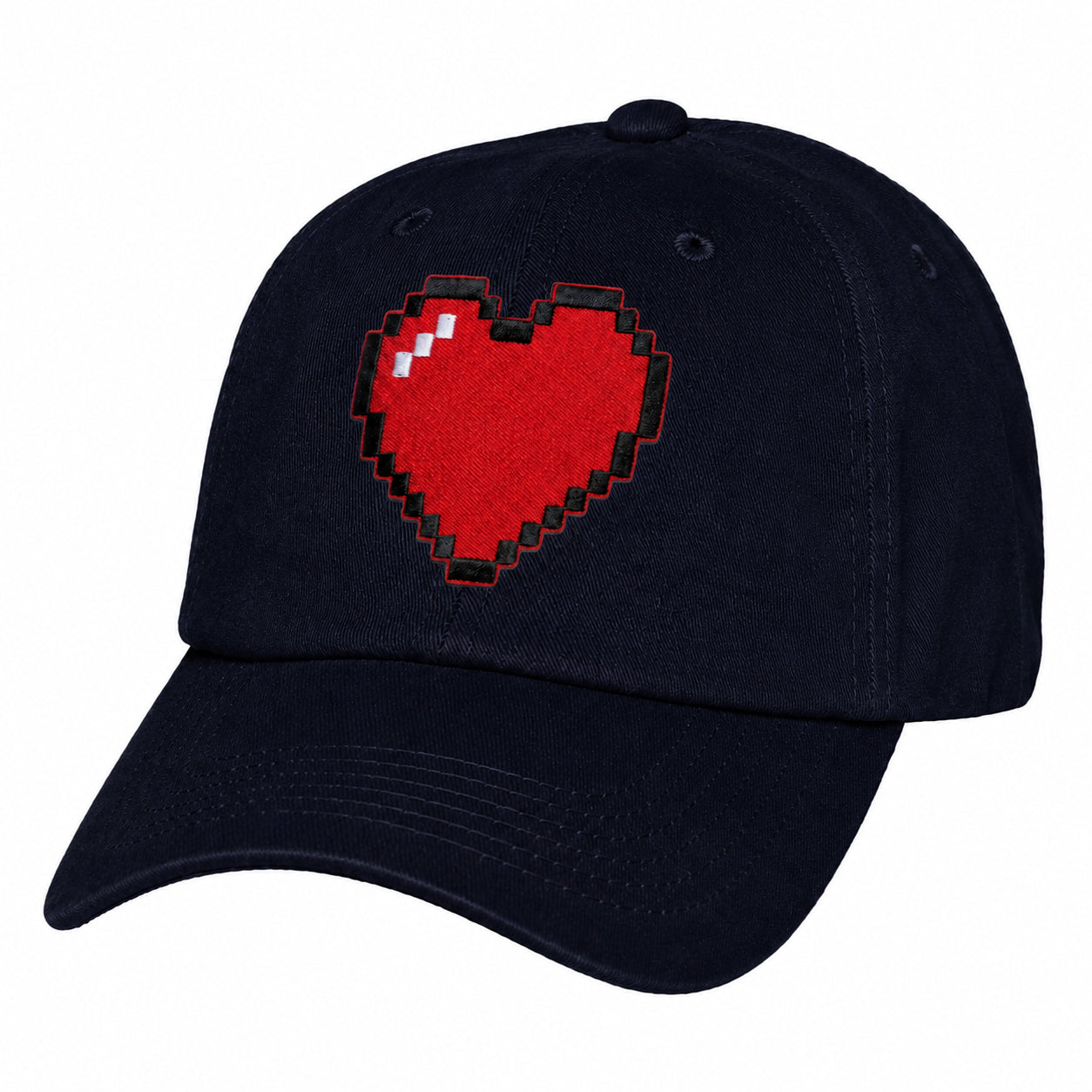 Heart Design Low Profile Dad Hat Embroidered Adjustable Cap