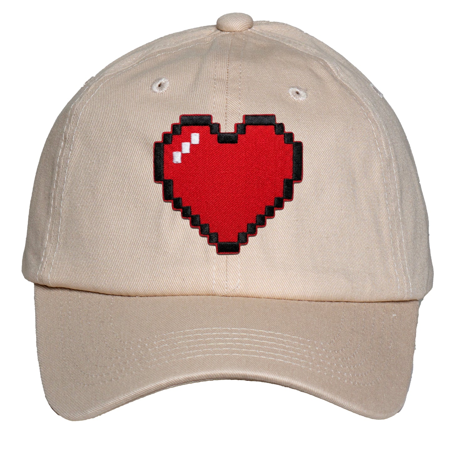 Heart Design Low Profile Dad Hat Embroidered Adjustable Cap