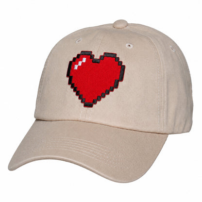 Heart Design Low Profile Dad Hat Embroidered Adjustable Cap
