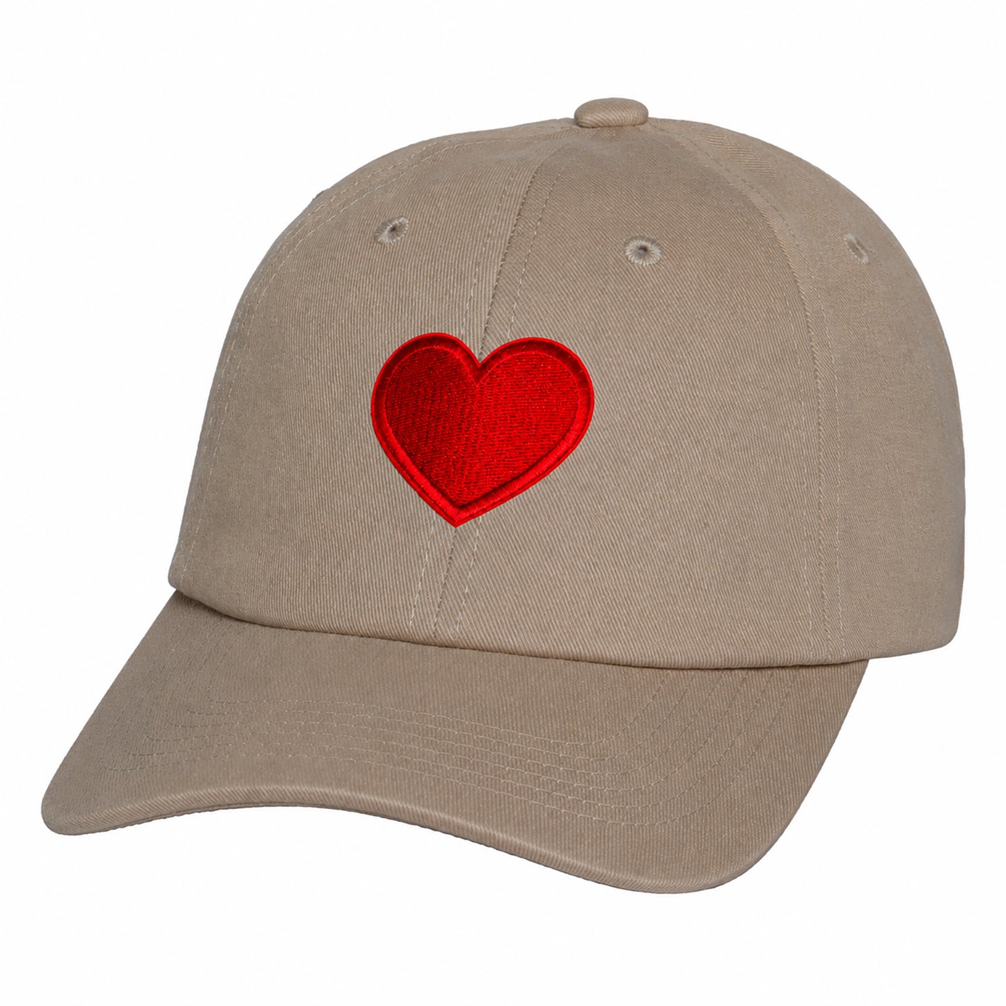 Heart Design Low Profile Dad Hat Embroidered Adjustable Cap
