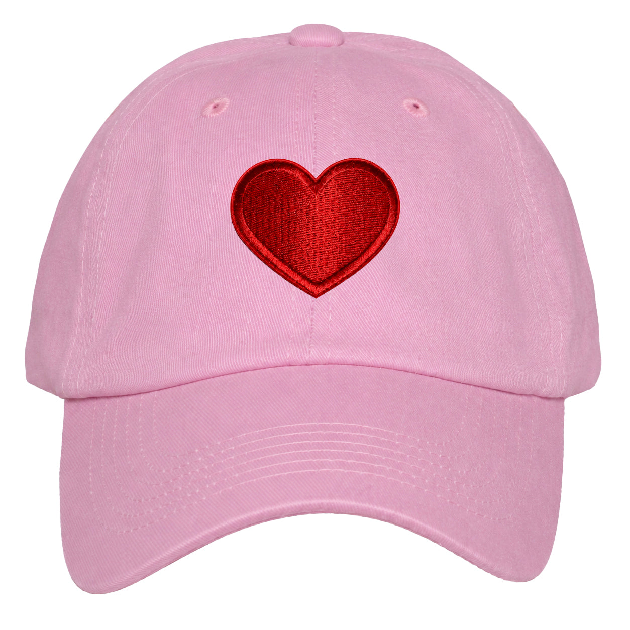 Heart Design Low Profile Dad Hat Embroidered Adjustable Cap