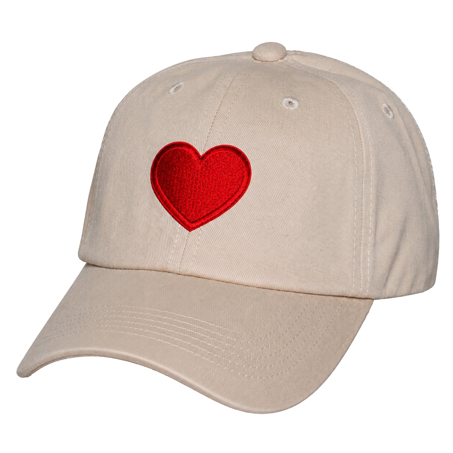 Heart Design Low Profile Dad Hat Embroidered Adjustable Cap