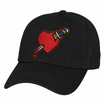 Heart Design Low Profile Dad Hat Embroidered Adjustable Cap