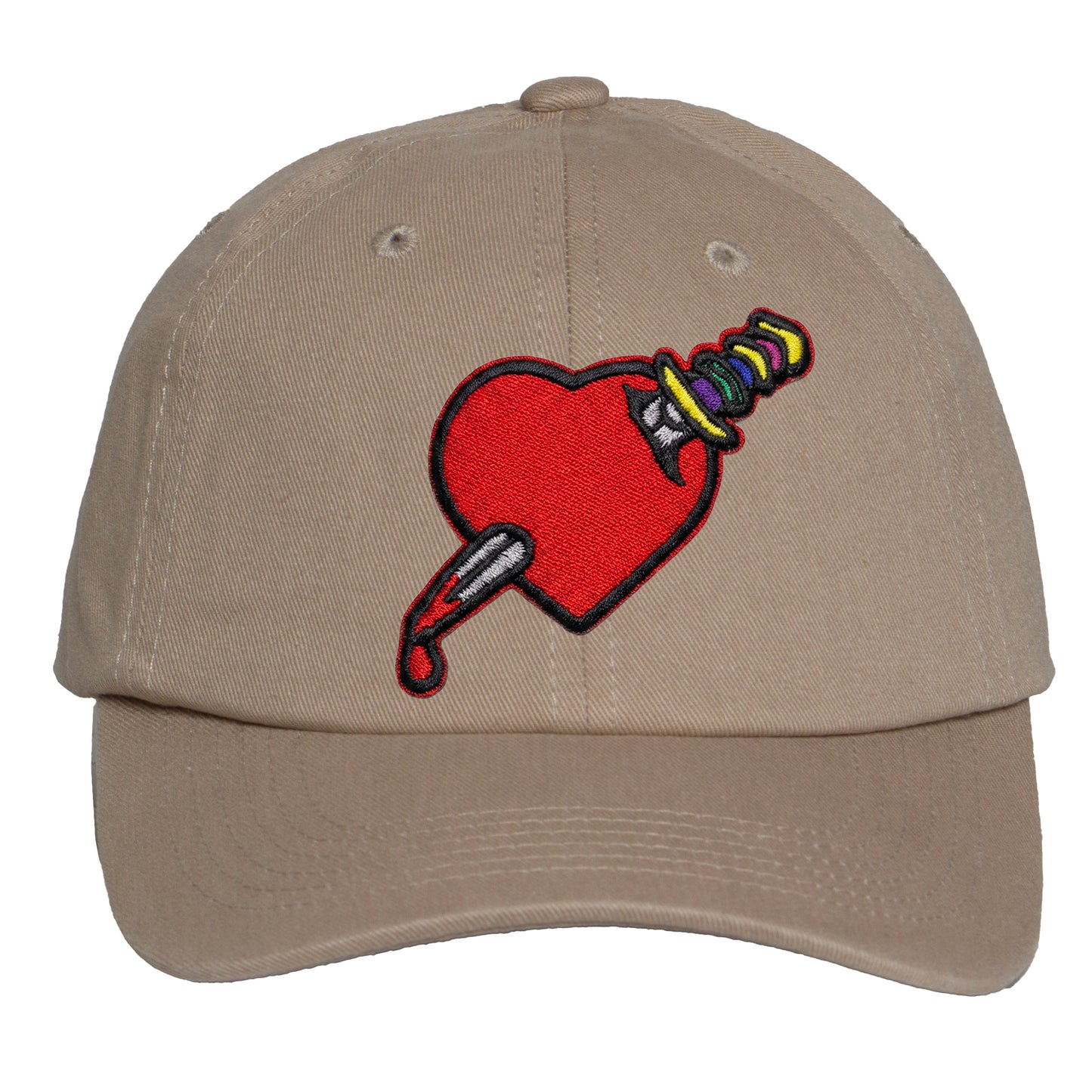 Heart Design Low Profile Dad Hat Embroidered Adjustable Cap