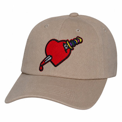 Heart Design Low Profile Dad Hat Embroidered Adjustable Cap