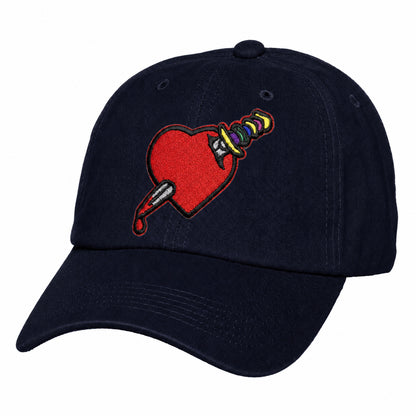 Heart Design Low Profile Dad Hat Embroidered Adjustable Cap