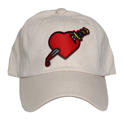 Heart Design Low Profile Dad Hat Embroidered Adjustable Cap