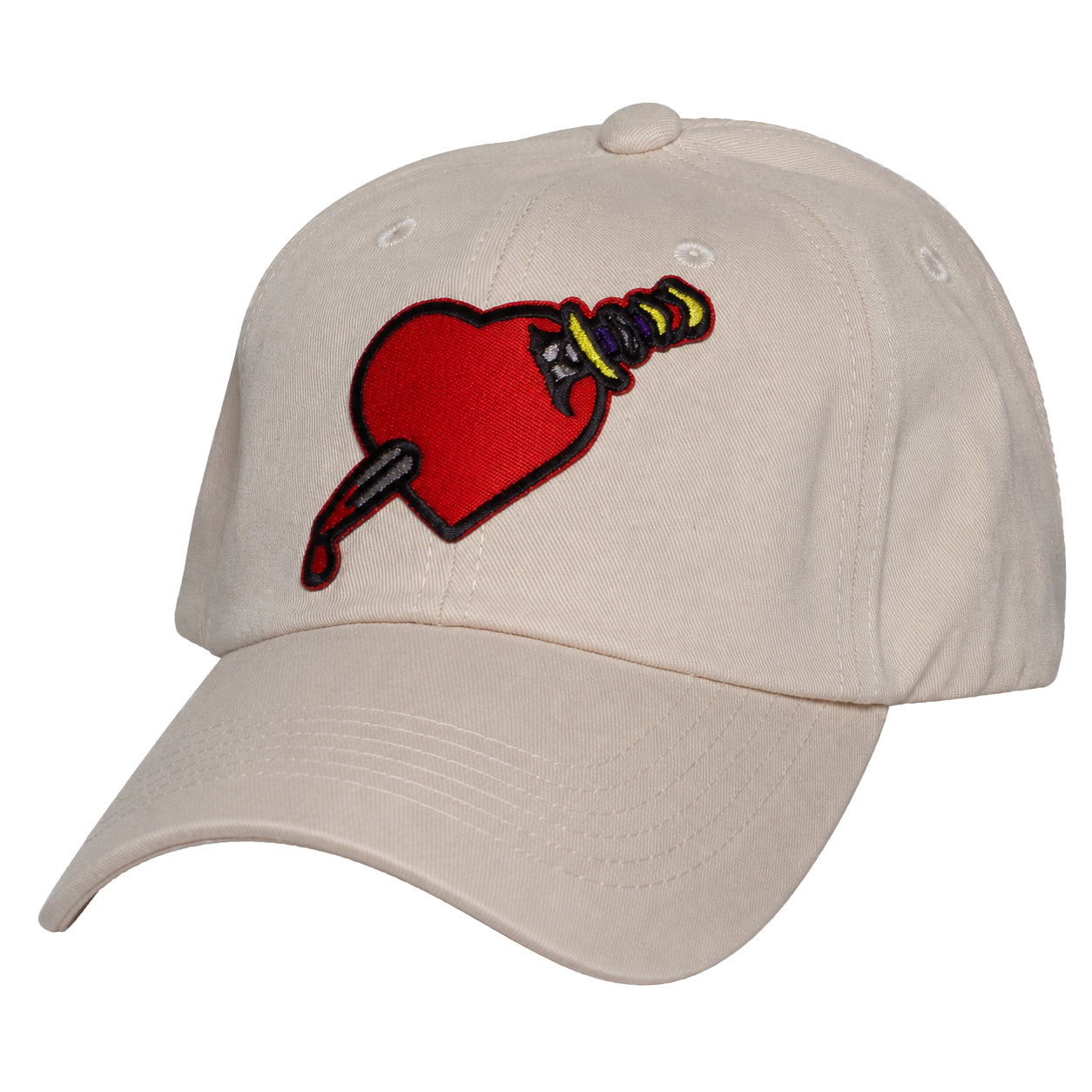 Heart Design Low Profile Dad Hat Embroidered Adjustable Cap