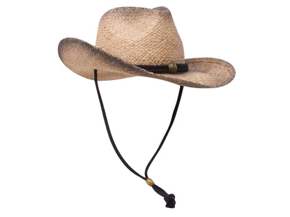 Womens Outback Tea Stained Raffia Straw Cowboy Hat