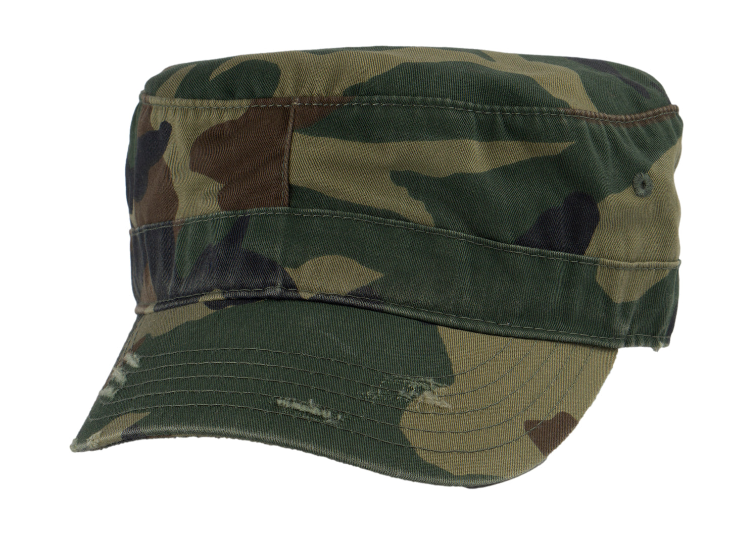 Military Cadet Hat Distressed Army Style Patrol Cap For Mens Womens Unisex Black