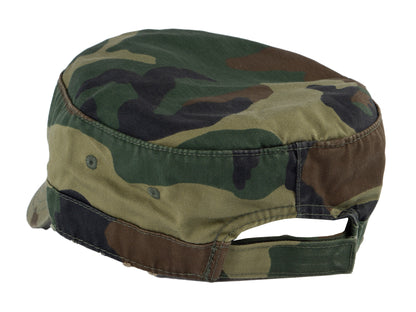 Military Cadet Hat Distressed Army Style Patrol Cap For Mens Womens Unisex Black