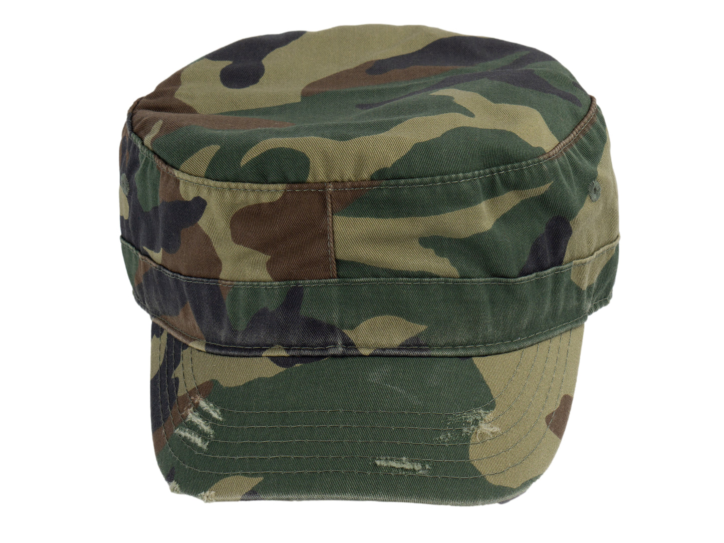 Military Cadet Hat Distressed Army Style Patrol Cap For Mens Womens Unisex Black