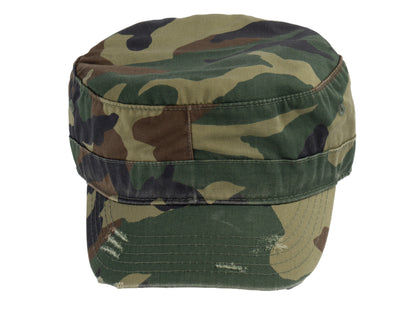 Military Cadet Hat Distressed Army Style Patrol Cap For Mens Womens Unisex Black