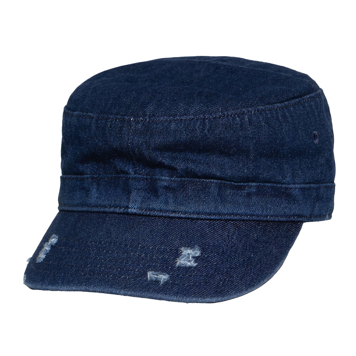 Military Cadet Hat Distressed Army Style Patrol Cap For Mens Womens Unisex Black