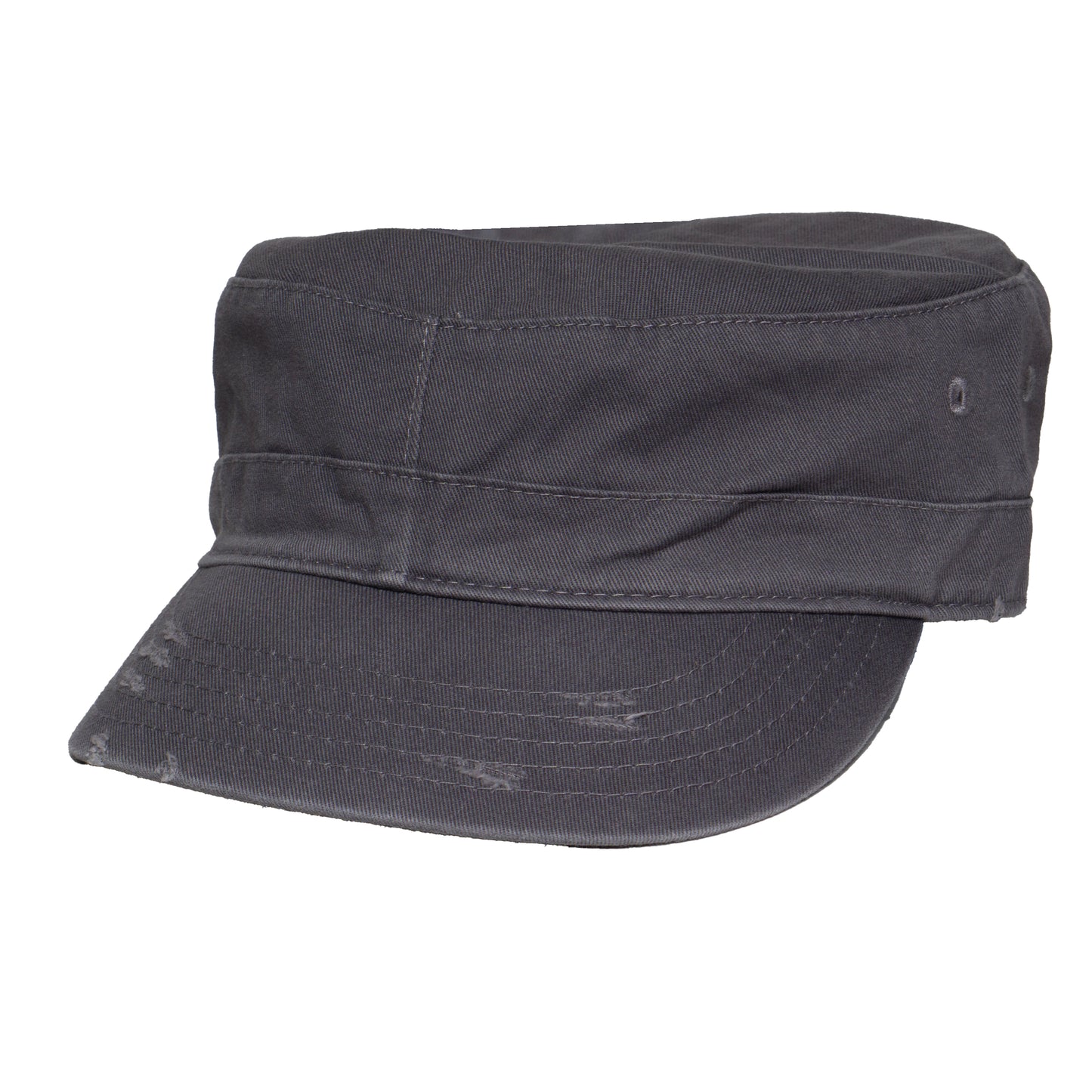Military Cadet Hat Distressed Army Style Patrol Cap For Mens Womens Unisex Black