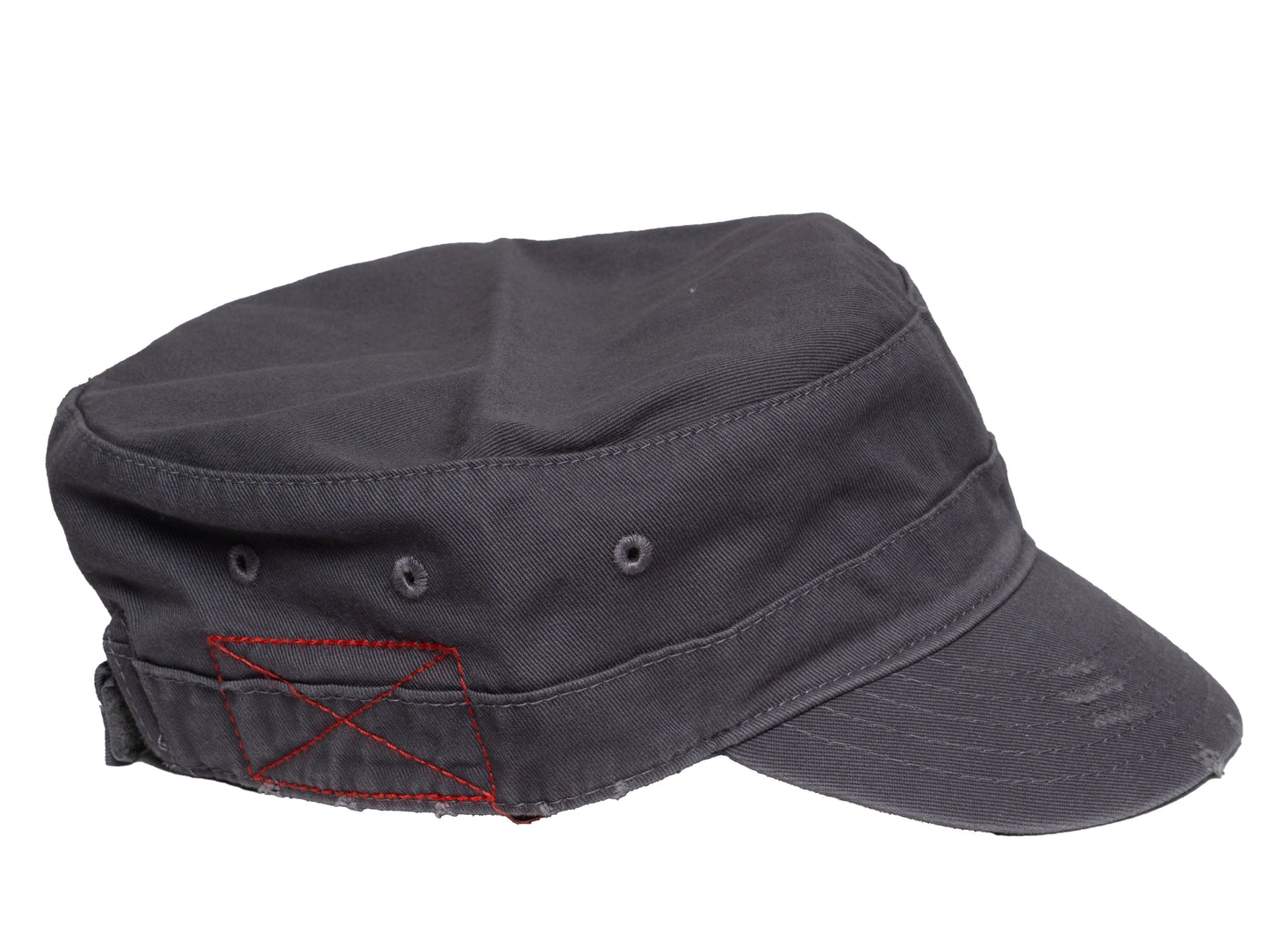 Military Cadet Hat Distressed Army Style Patrol Cap For Mens Womens Unisex Black