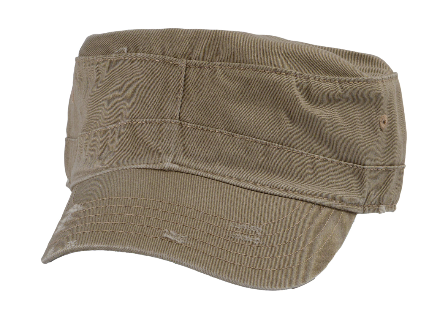 Military Cadet Hat Distressed Army Style Patrol Cap For Mens Womens Unisex Black